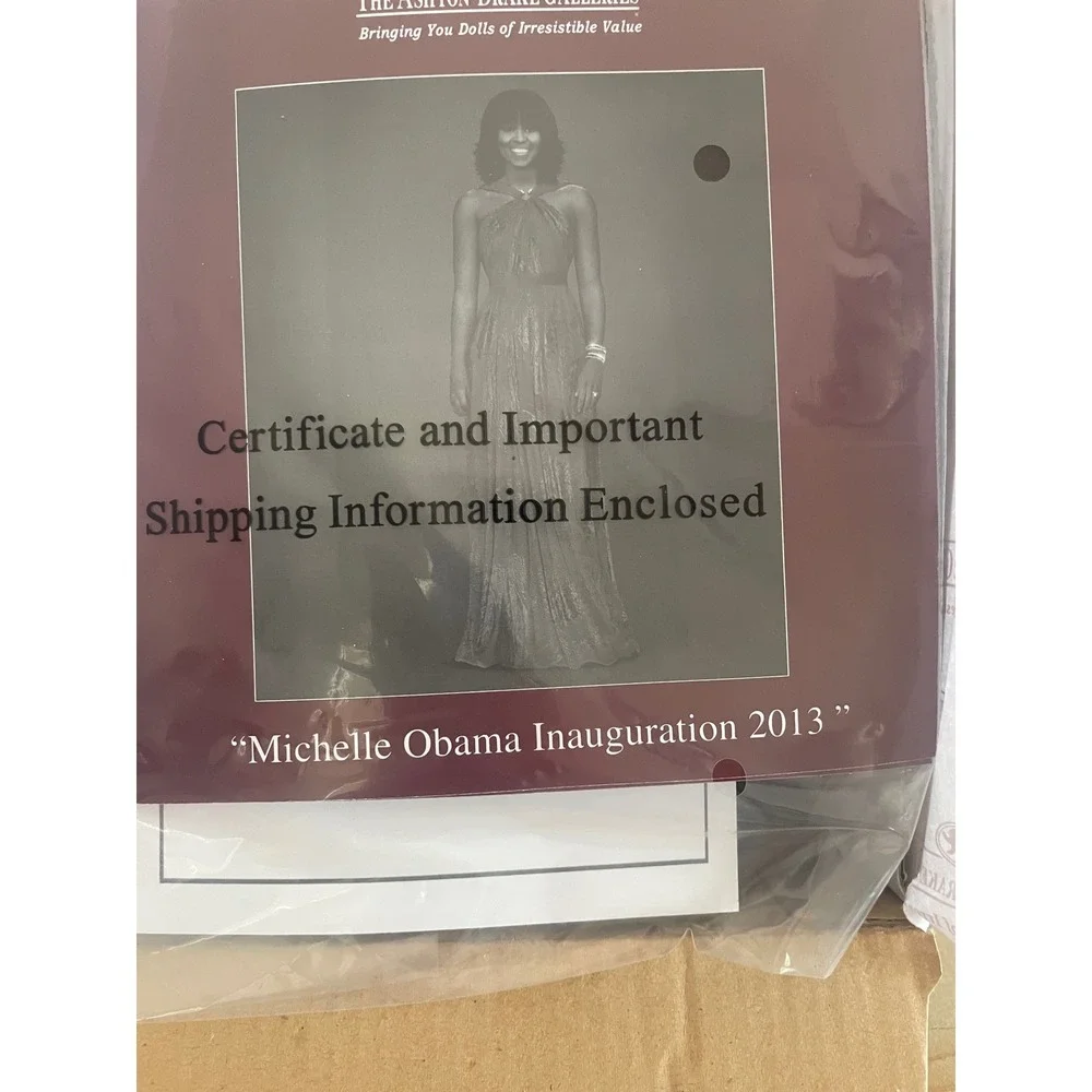 Ashton-Drake Michelle Obama Inauguration 2013 Resin Doll Red Dress COA Retired